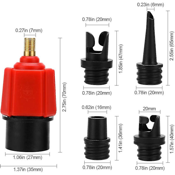 Inflation Sup Pump Adapter Luftpumpkonverter, Vanlig Luftventilanslutning För 4 Standard Inflation B