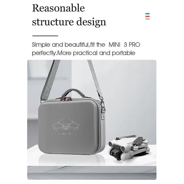 Uav Oppbevaringsveske Håndveske Sølv Dj Mini 3 Pro Pu Bag