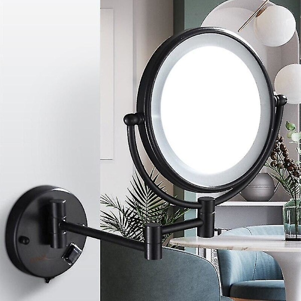 Makeup Spejle LED Væghængt Udtrækkelig Foldbar Badeværelsesspejle