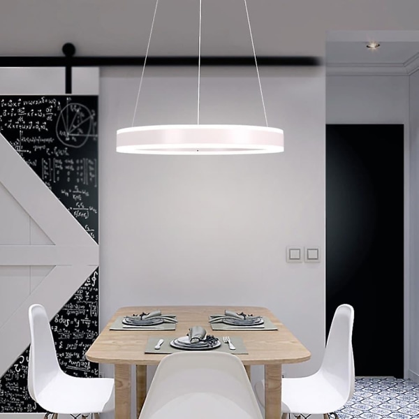 2-ljus LED-pendellampa i metall och akryl, modern cirkelform