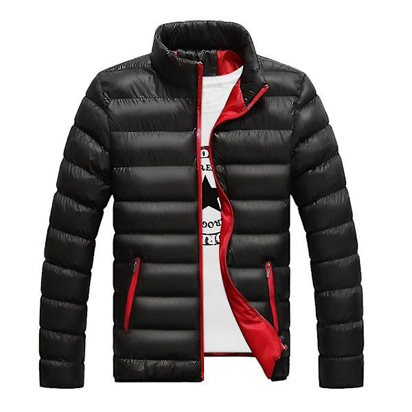Miesten paksu puuvillakangastakki pystykauluksella, slim-fit