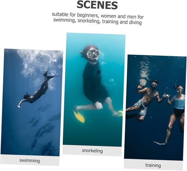 Justerbare sorte dykkerfinner til voksne, snorkelfinner, lette svømmefødder