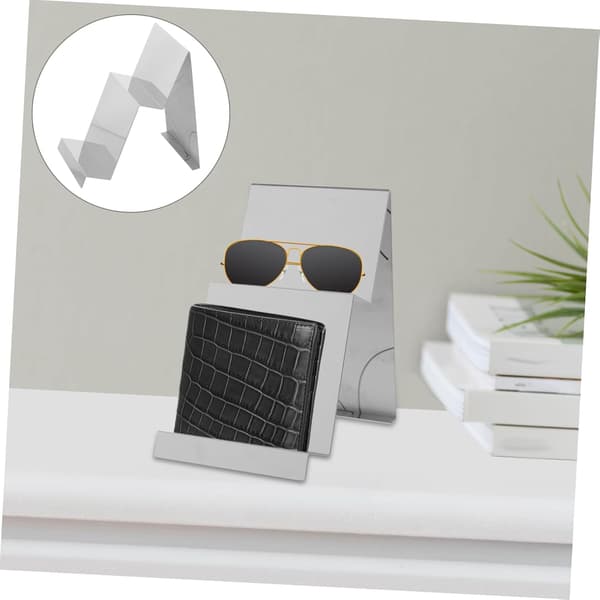 Plånboksställ, elegant ställ i rostfritt stål för visning av föremål, handväskor, accessoarer