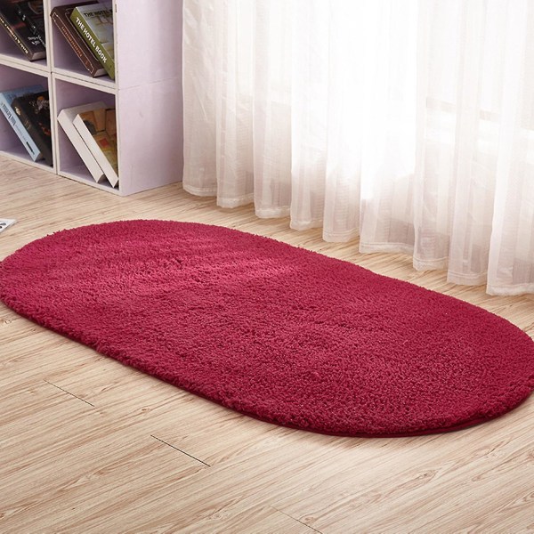 Lammullsmatta Oval Absorberande Sovrum Badrum Sängbord Filt