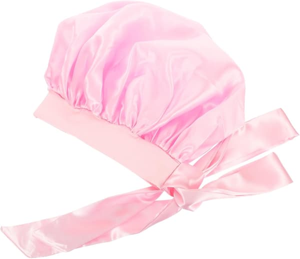 Satin badehætte med sløjfe til kvinder piger hårbue til at sove i bad dekorative badehætter