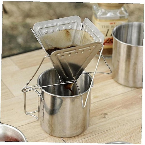 Sammenklappelig Camping Kaffe Dryp Stativ, Rustfrit Stål Foldbar Kaffe Drypper Komfur