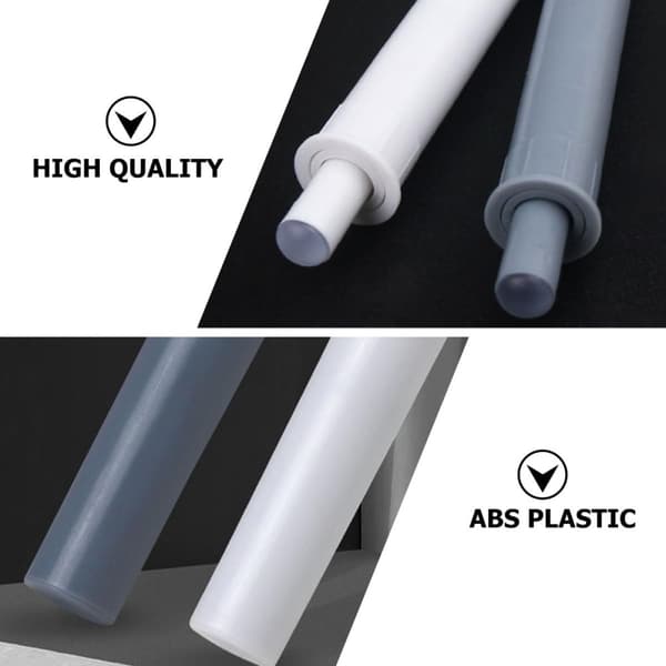 8 stk. mørkegrå dørstoppere i ABS-plast, skyvedørsbuffer, skjold, gulvknott, støtfanger
