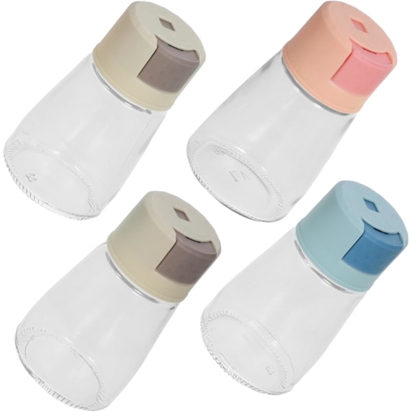 4 Pak Salt Sukker Dispenser Flasker Præcisionsmåling Metal Pres Design
