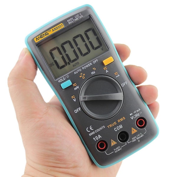 Digital multimeter AC/DC-amperemeter, voltmeter, bärbar