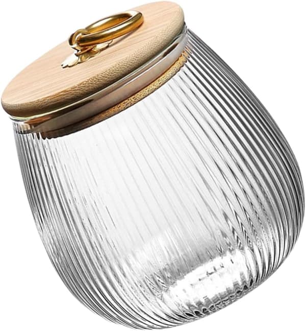 Förvaringsburk Förseglad Glas Te Förvaringsburk 950ml Bambu och Glas Material