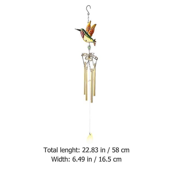 Glas Wind Chimes Klokkemalet Hummingbird Tube Vedhæng Hængende Dekor Ornament Til Dekoration Farverig (windchimes Tube)