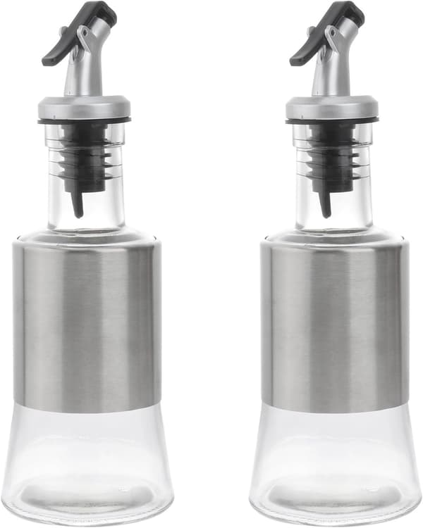 2 st oljeförvaringsburkar 200 ml läckagesäkra oljedispenserflaskor i glas
