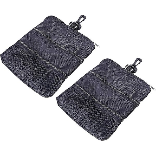 2-pack Bärbar Golftee-Förvaringsväska Golfbollficka Hållare Golftillbehör Present
