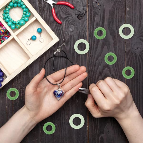 20 stk. DIY glasringesæt til smykkefremstilling, kvastforbindelsesringe