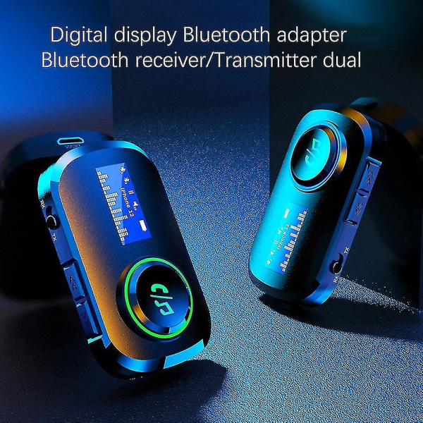 Bil LCD-skärm Ljudsändare Mottagare Bluetooth 5.0 Aux Stereo Mp3-spelare Handsfree samtal Wi