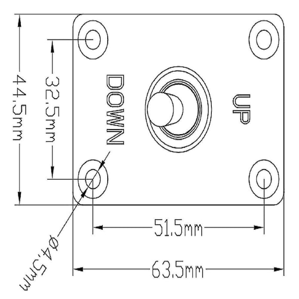 Aluminiums Plate 3pdt Opp/Ned Trim Tab Bryter, ikke Inkludert Linje