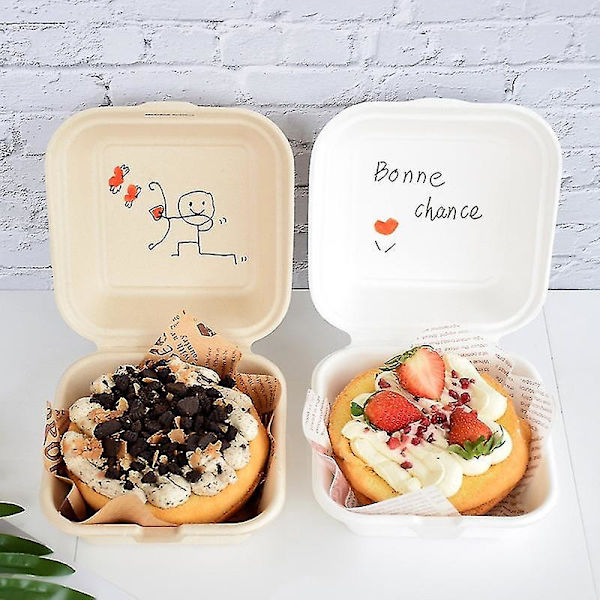 20 stk Engangs Hamburgerbokse Nedbrydelige Lunchbakker