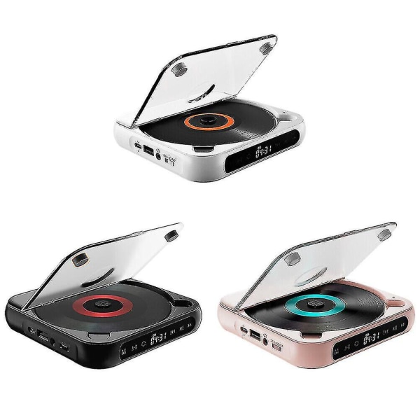 CD-spelare A-b Upprepa Bluetooth-kompatibel CD-spelare Minnesfunktion För Hem Bil Black