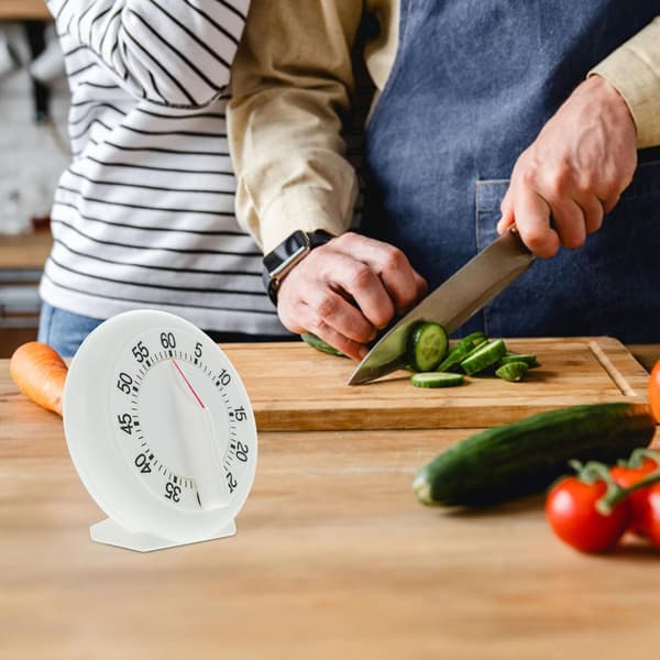 Mekanisk Manuell Timer Kökstimers för Matlagning Vit Plast Tidshantering
