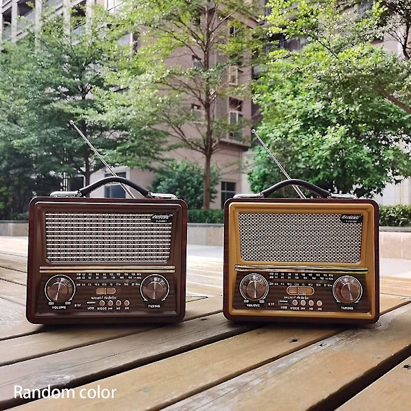 Trä Retro Radio, Am Sw Fm Radio, Trådlös Bluetooth-högtalare, Mini Audio Utomhus Hög Volym För