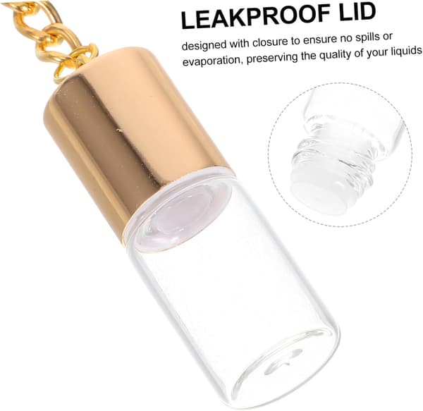 Mini Glasflaskor Nyckelring Set 4st – Tom Parfymflaska Skruvlock