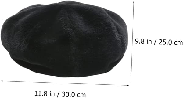 Dame Varm Chic Baret Hat Polyester Malerhue Mode Efterår Vinter Hat til Hverdagsbrug Sort
