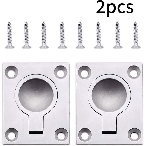 Bådlugegreb Flush Ringtrækgreb Luge Skab Til Båd Yacht 2stk 48x38mm, Bådlugegreb Til Udendørs 2stk)