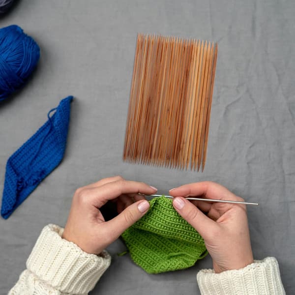 36 st bambustickor dubbelspetsiga långa stickor för strumpor bambu DIY hantverksmaterial