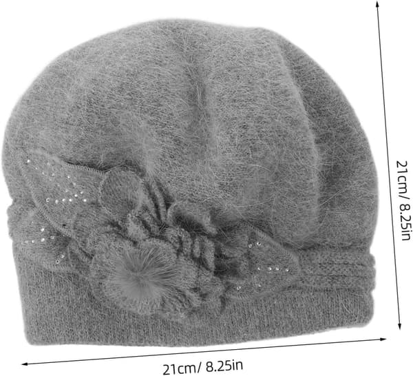 Dame Kaninpels Baret Hat Uld Strik Varm Hue Pelsfor