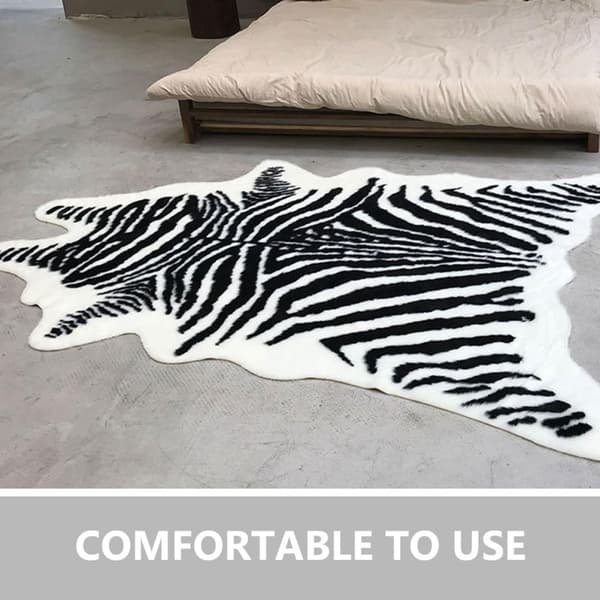 Tryckt matta, zebraprint, matta i akrylfiber, slitstark, multifunktionell