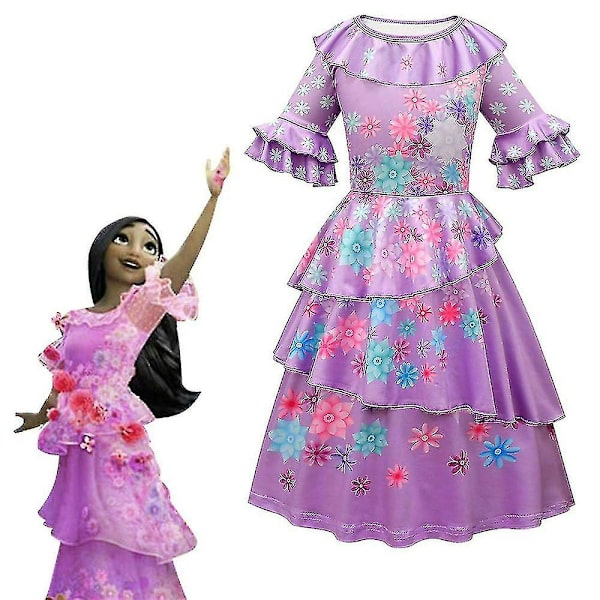 Encanto Isabela Fancy Up Kostyme for Jenter 9-10 Years