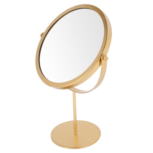 Kannettava seisova metallinen meikkipeili pyöreä muotoinen työpöydän meikkipeili (kulta)