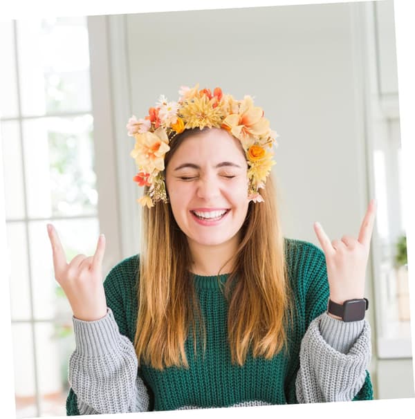 Blomsterpandebånd til kvinder Elegant kunstig blomsterhårkrans