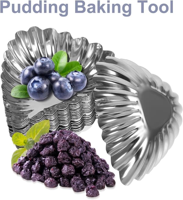 20 stk. æggetærteforme i rustfrit stål budding DIY-forme højkvalitetsmateriale