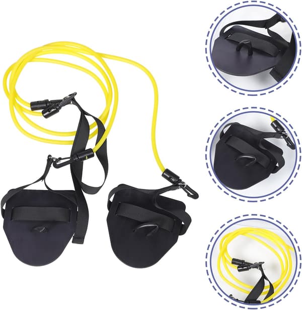 Simmotståndsband Simträningsbälte 20lb Gult med Elastisk Krok