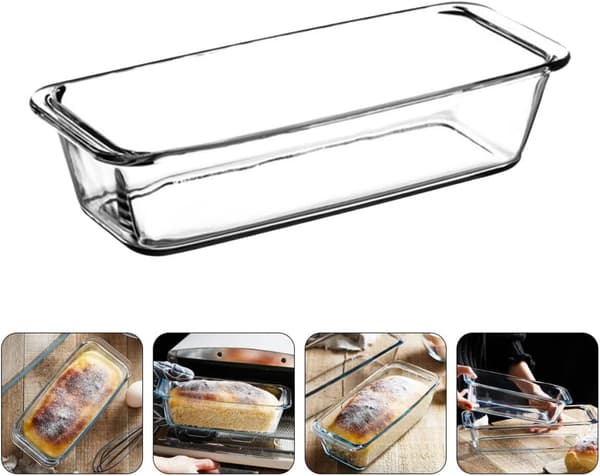 Bageform i hærdet glas, rektangulær, hvid, hærdet glasmateriale, skoldningssikker, husholdning