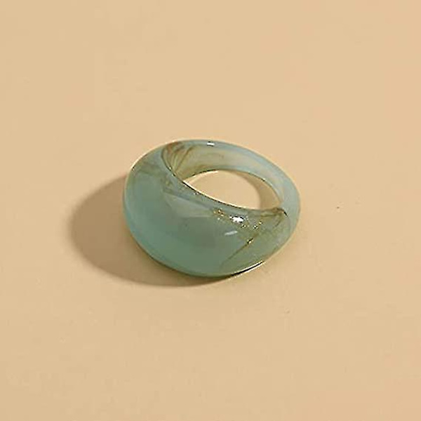12 stk Farverige Ringe Harpiks Akryl Chunky Trendy Smykker