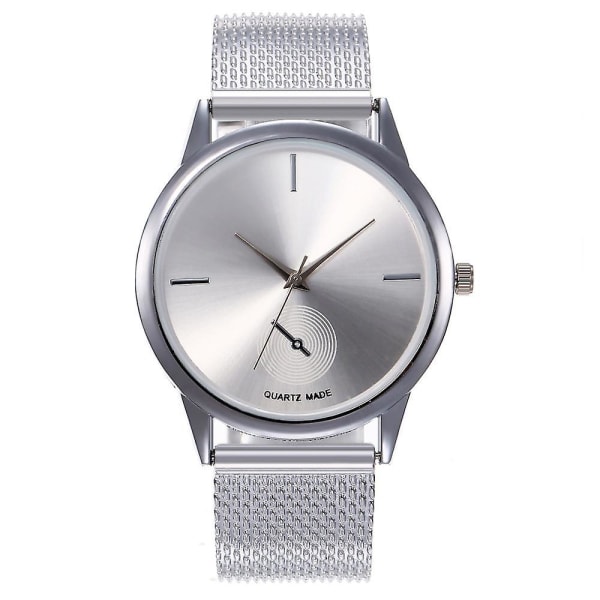 Kvinnors utsökta Creative Plastic Mesh Quartz Watch silver