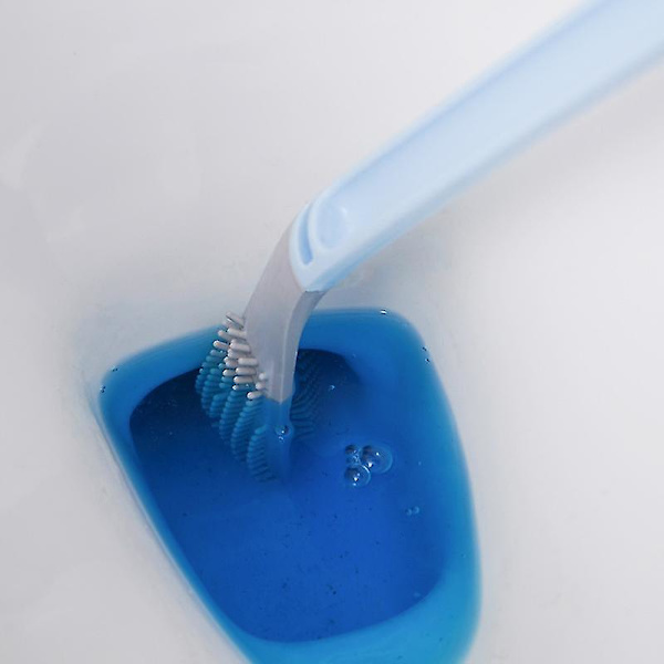 Golf Toiletbørste Sæt Væghængt Blød Lim Ingen Døde Hjørner Toiletbørste Daglige Nødvendigheder Lang grey