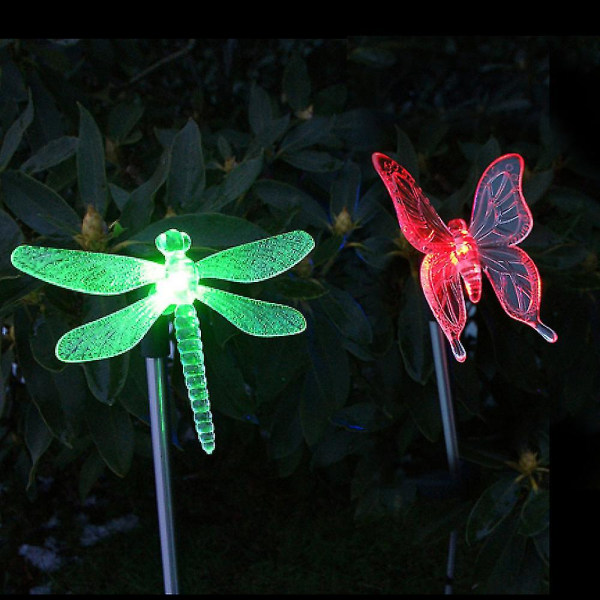 1 1 kpl Solar Garden Stake Light tai 2 kpl Solar Garden Stake Light 1 1 kpl tikkuja tai 2 kpl sauvoja Dragonfly 2 kpl