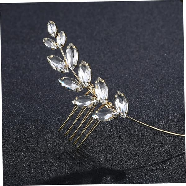 Olivenkvist Hodeplagg Brudekam Rhinestone Bryllupshårtilbehør Blader Sidekam for Kvinner Jenter Brudehodeplagg