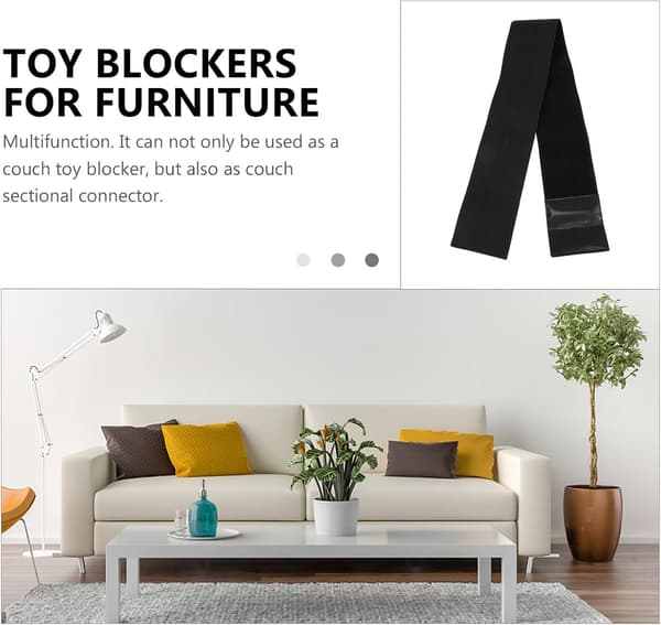 Sofablokker Justerbar 10 cm Bred X 1 m Lang Sort Elastisk Sprækkeafskærmning Sofa- og Sengblokker