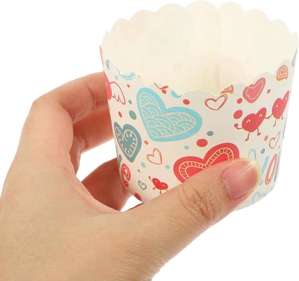 100 stk. engangs bageforme bærbare cupcakeforme af papir og PE-materiale