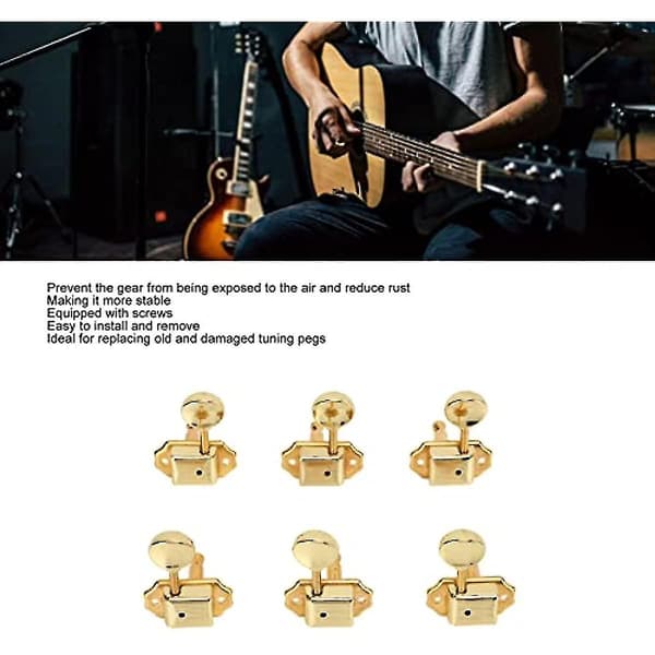Elektriska Gitarr Stämningsknappar Gitarr Stämningsknappar För Elektrisk Gitarr (6 St) (guld)