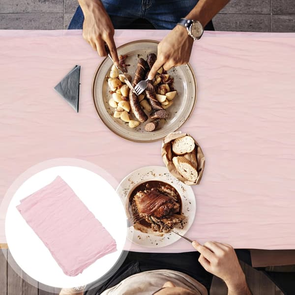 Boho Skrynklig Bordslöpare Polyester Duk Rektangulär Form Lätt att Använda Lätt att Förvara Dekorativ