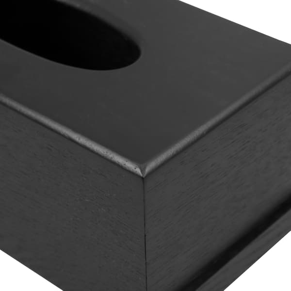 Træservietboks Servietholder Sort Rektangulær 23x12x10cm