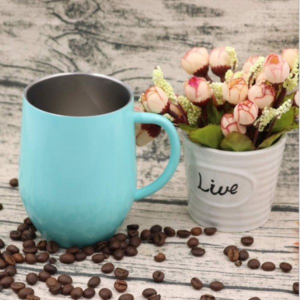 Stålvin Glas Kaffekopp Med Handtag Och Lock