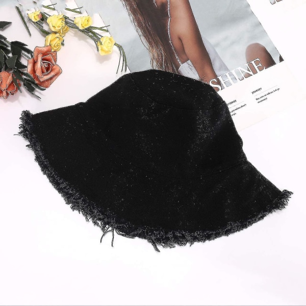 Solhatter For Dame Sommer ,uformell Wide Rim Cotton Bucket Hat ,Beach V