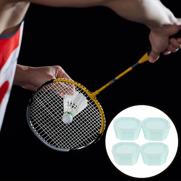 4 st himmelsblå badmintonracketändkapslar med stift och pickleballpaddelgreppskydd