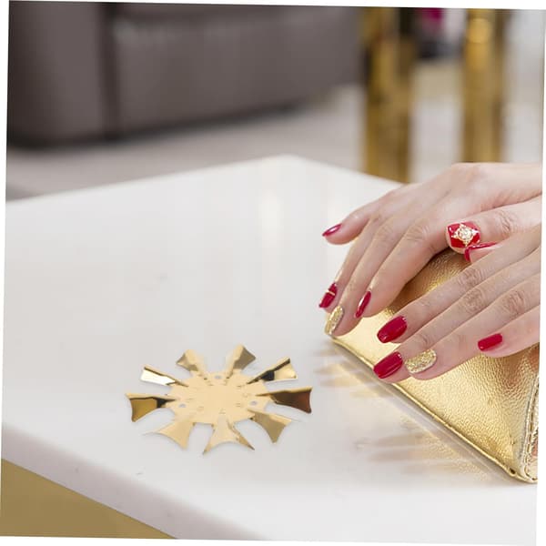 6 stk. neglekunstskabelon i rustfrit stål fransk tipguide manicureværktøj